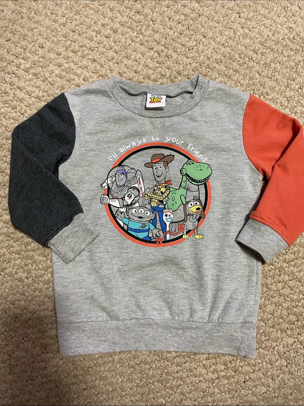 Disney ‘s Toy Story “I’ll be your friend “ boys sweatshirt size 2T